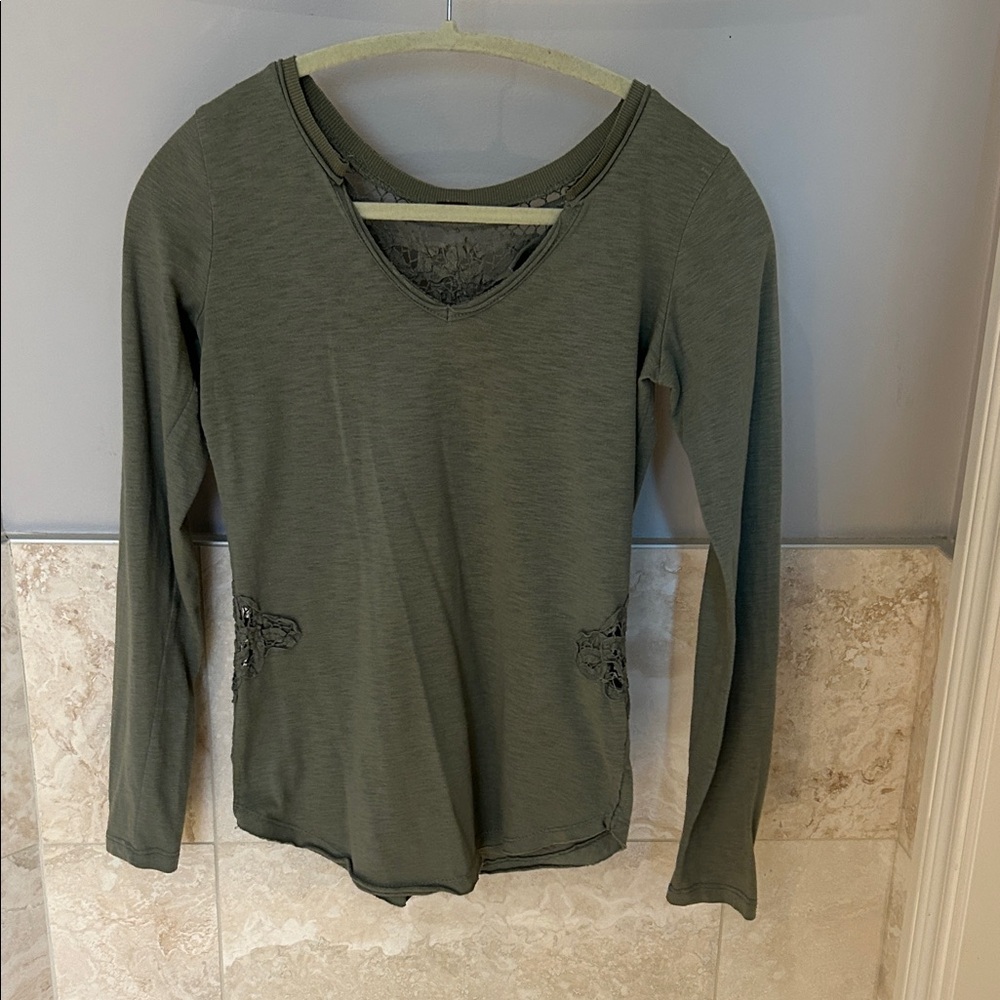 Poof! Forest Green Long Sleeve Top